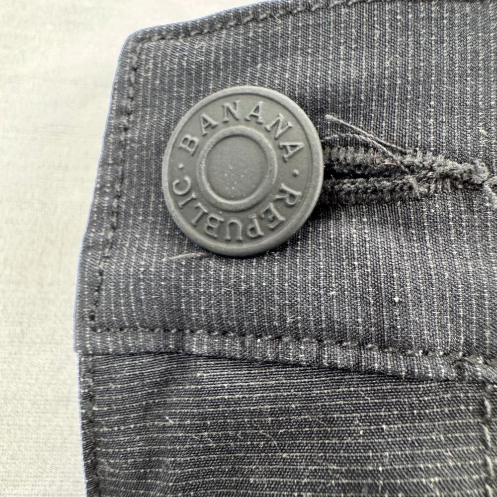 Banana Republic Performance Chino Shorts Mens 38 Black Elastic Back Tech Stretch